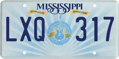 MS license plate LXQ317