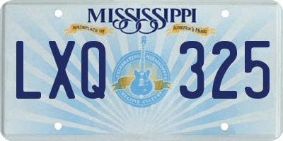 MS license plate LXQ325