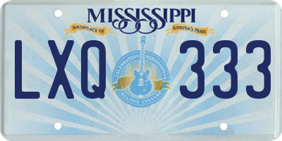 MS license plate LXQ333