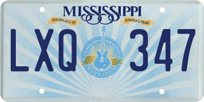 MS license plate LXQ347