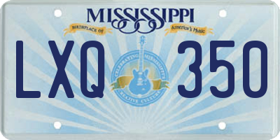MS license plate LXQ350