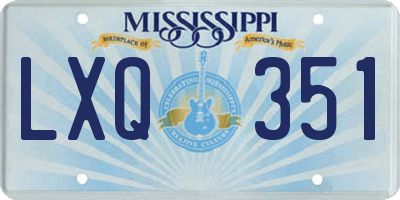 MS license plate LXQ351