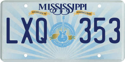 MS license plate LXQ353