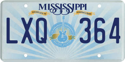 MS license plate LXQ364