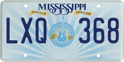 MS license plate LXQ368
