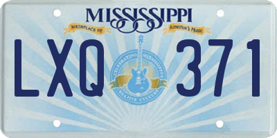 MS license plate LXQ371
