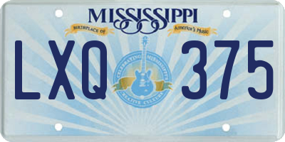 MS license plate LXQ375