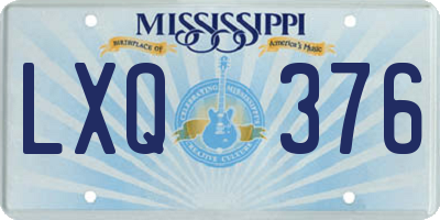 MS license plate LXQ376