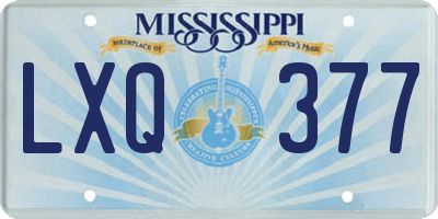 MS license plate LXQ377