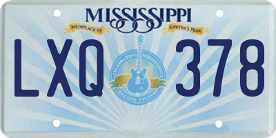 MS license plate LXQ378