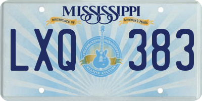 MS license plate LXQ383