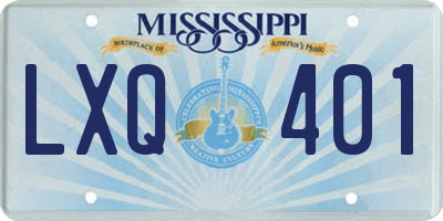MS license plate LXQ401