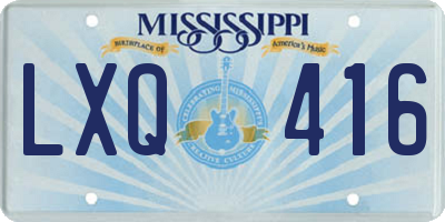 MS license plate LXQ416