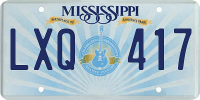MS license plate LXQ417