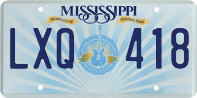 MS license plate LXQ418