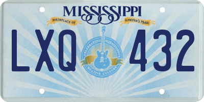 MS license plate LXQ432