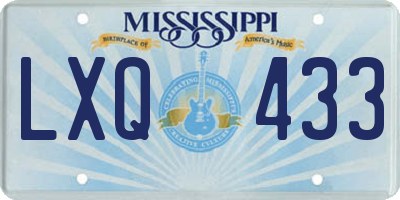 MS license plate LXQ433