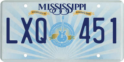 MS license plate LXQ451