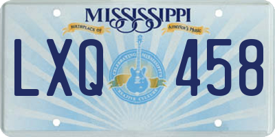 MS license plate LXQ458