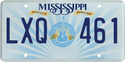 MS license plate LXQ461