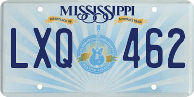MS license plate LXQ462