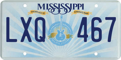MS license plate LXQ467