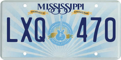 MS license plate LXQ470