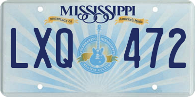 MS license plate LXQ472