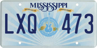 MS license plate LXQ473