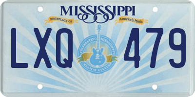 MS license plate LXQ479