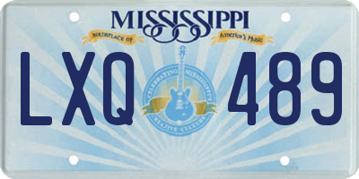 MS license plate LXQ489