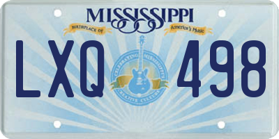 MS license plate LXQ498