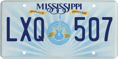 MS license plate LXQ507