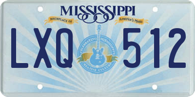 MS license plate LXQ512