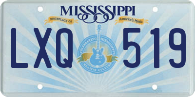 MS license plate LXQ519