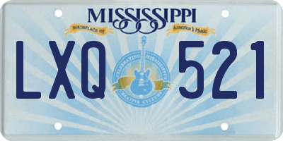 MS license plate LXQ521