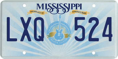 MS license plate LXQ524
