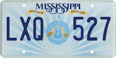 MS license plate LXQ527