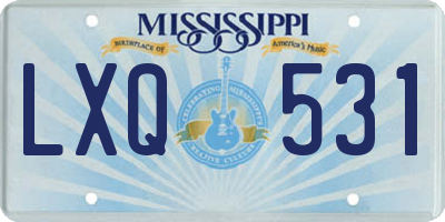 MS license plate LXQ531