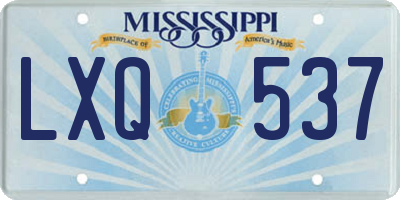 MS license plate LXQ537
