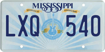 MS license plate LXQ540