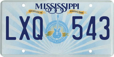 MS license plate LXQ543