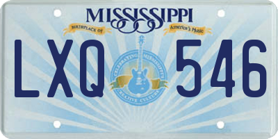 MS license plate LXQ546