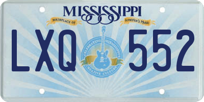 MS license plate LXQ552