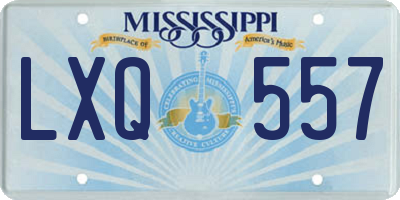 MS license plate LXQ557