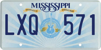 MS license plate LXQ571