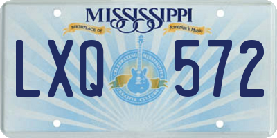 MS license plate LXQ572