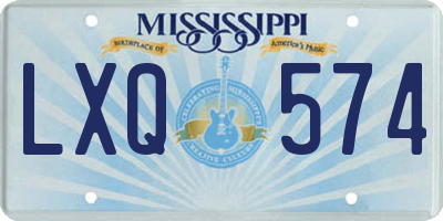 MS license plate LXQ574
