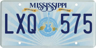 MS license plate LXQ575