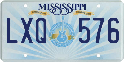 MS license plate LXQ576